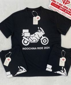 Áo Thun Đồng Phục Màu Đen - Phong Cách Mạnh Mẽ Cho Du Lịch Moto Indochine Ride 2024