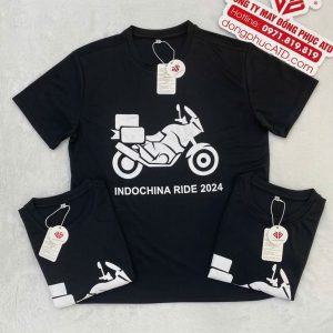 Áo Thun Đồng Phục Màu Đen - Phong Cách Mạnh Mẽ Cho Du Lịch Moto Indochine Ride 2024