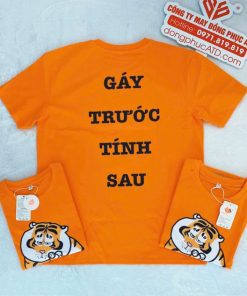 Áo Thun Đồng Phục Nhóm Màu Cam Hình Con Hổ Cute – Cá Tính & Nổi Bật