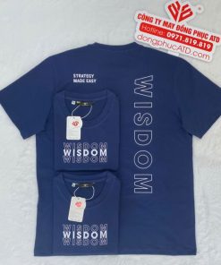 Áo Thun Đồng Phục Không Cổ Màu Xanh Than WISDOM – Chuyên Nghiệp, Sang Trọng