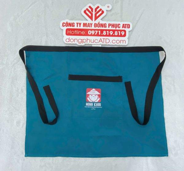 Tạp Dề Đồng Phục Xanh Da Trời Phối Đen Minh Khai – Sang Trọng & Chuyên Nghiệp