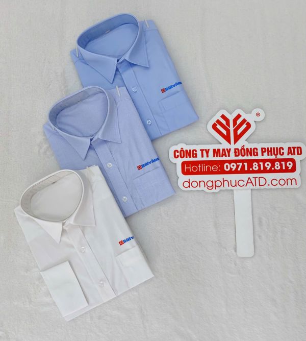 Áo Sơ Mi Đồng Phục Xanh Da Trời Phối Trắng – Bùi Văn Đồng Phục