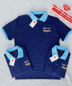 Áo Thun Đồng Phục Xanh Than Phối Xanh Da Trời - Điện Lạnh Ngọc