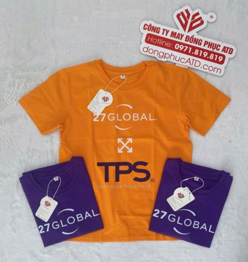 Áo Thun Đồng Phục Không Cổ Màu Vàng Đậm & Tím 27 GLOBAL