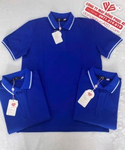 Áo Thun Đồng Phục Màu Xanh Dương Phối Trắng - Sang Trọng Và Năng Động