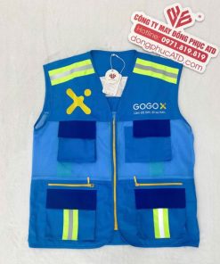 Áo bảo hộ lao động xanh da trời cọc tay công ty GOGO – Đồng phục đẹp, thoáng mát, giá xưởng