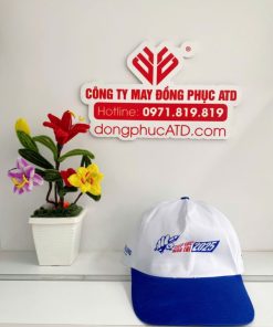 Nón quảng cáo Thiên Long 2025 màu trắng phối xanh lam – Đồng phục tiếp sức mùa thi ý nghĩa