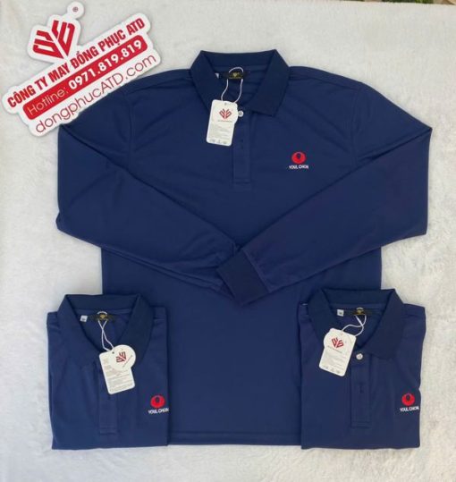 Áo thun dài tay màu xanh than YOUL CHON đồng phục – Giải pháp chuyên nghiệp cho thương hiệu ngành công nghiệp hiện đại