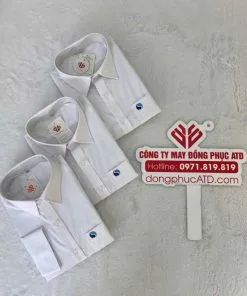 Áo sơ mi trắng in logo đồng phục – Chuẩn form, tinh tế, tôn nét chuyên nghiệp
